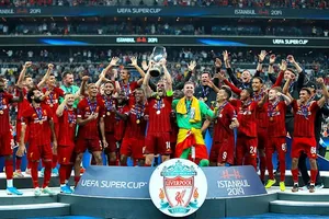 Liverpool thắng Siêu cúp châu Âu thứ 4 trong lịch sử. Ảnh: Getty Images 