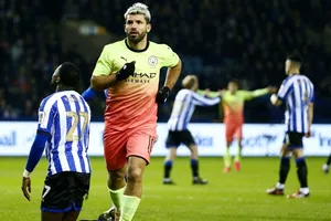Sergio Aguero tiếp tục ghi những dấu ấn mới cùng Man.City. Ảnh: Getty Images 