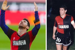 Lionel Messi đã dành tặng bàn thắng cho huyền thoại quá cố Diego Maradona.