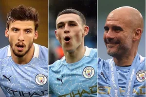 Thầy trò Pep Guardiola cùng nhau thống trị giải thưởng của Premier League.