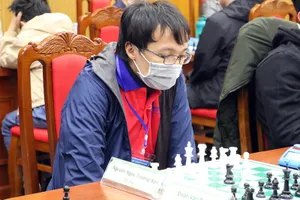 Đại kiện tướng Nguyễn Ngọc Trường Sơn đã giành HCV đầu tiên ở giải vô địch toàn quốc 2022. Ảnh:Liên đoàn cờ vua VN