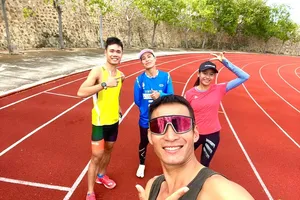 Phạm Tiến Sản tự tin nhắm tấm huy chương đầu tiên trong 3 môn phối hợp ở SEA Games 31. Ảnh: NVCC