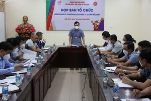 Cuộc họp của Ban tổ chức môn boxing tại Bắc Ninh. Ảnh: VBF