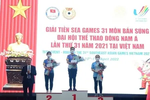 Đội bắn súng Việt Nam xếp nhất tại giải tiền SEA Games. Ảnh: sfs