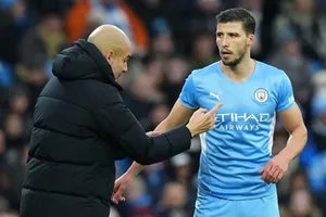 Trung vệ chủ chốt Ruben Dias trở lại khiến Pep Guardiola hài lòng. Ảnh: Getty Images