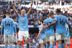 Erling Haaland không thể bị ngăn cản khi Man.City chơi trên sân nhà. Ảnh: Getty Images