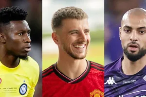 Sau Mason Mount (giữa) đã đến, thì thủ thành Andre Onana và tiền vệ Sofyan Amrabat là 2 mục tiêu tiếp theo của HLV Erik ten Hag.