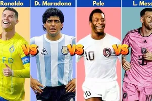 Cristiano Ronaldo xếp bản thân trên những huyền thoại như Diego Maradona, Pele hay Lionel Messi.