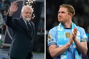 Ông bầu Napoli Aurelio De Laurentiis và Kevin De Bruyne