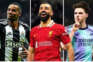 Alexander Isak (Newcastle), Mohamed Salah (Liverpool) và Declan Rice (Arsenal) là những ứng viên sáng giá