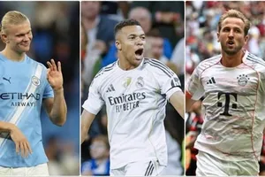 Erling Haaland (Manchester City), Kylian Mbappe (Real Madrid) và Harry Kane (Bayern Munich)