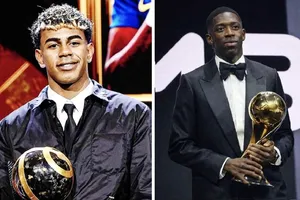 Lamine Yamal và Ousmane Dembele nhận giải ở Quả bóng vàng Dubai