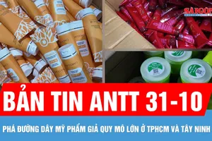 Bản tin ANTT 31-10: Phá đường dây mỹ phẩm giả quy mô lớn; Mua xăng đốt tiệm spa vì ghen tuông