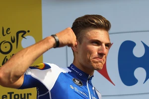 Marcel Kittel trên bục nhận thưởng.