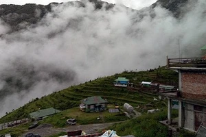 Làng Nathang của Ấn Độ cách Doklam 35 km. Ảnh: INDIA TODAY 