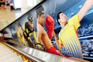 Không khí SEA Games 29 tràn ngập ở sân bay Kuala Lumpur - Malaysia Ảnh: DŨNG PHƯƠNG