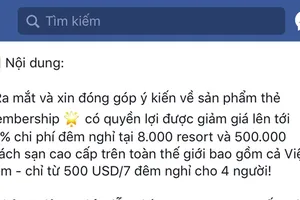 Liệu có thể tin nội dung chào bán… kỳ nghỉ trên mạng của một đơn vị: 500 USD/7 đêm nghỉ ở resort 5 sao trên toàn thế giới?
