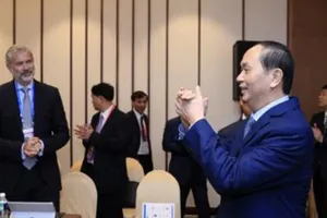Chủ tịch nước Trần Đại Quang tiếp đoàn Liên minh Doanh nghiệp Hoa Kỳ, trong khuôn khổ các hoạt động của Tuần lễ Cấp cao APEC 2017. Ảnh: TTXVN