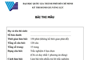 Đại học Quốc gia TPHCM công bố bài thi mẫu cho kỳ thi đánh giá năng lực