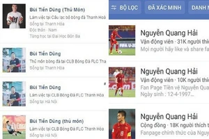 Hàng trăm tài khoản Facebook giả mạo các tuyển thủ Việt Nam