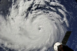 Bão Florence nhìn từ Trạm Không gian Quốc tế (ISS) ngày 10-9-2018. Ảnh: NASA