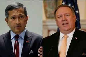 Ngoại trưởng nước này Mike Pompeo và người đồng cấp Singapore Vivian Balakrishnan. Nguồn: REUTERS