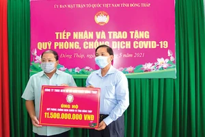 Công ty TNHH MTV Xổ số kiến thiết tỉnh Đồng Tháp chung tay hỗ trợ phòng, chống dịch Covid-19