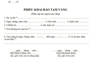 Khi nào cần khai báo tạm vắng?