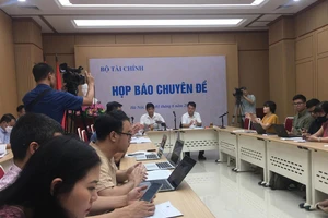 Bộ Tài chính tổ chức họp báo chuyên đề về kết quả triển khai hóa đơn điện tử (HĐĐT) trên phạm vi toàn quốc. Ảnh: Vietnam+