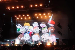 Màn biểu diễn của ban nhạc Gorillaz tại lễ hội Rock Werchter 2022. Ảnh: THẢO PAUWELS