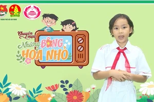 MC nhí dẫn chương trình Những bông hoa nhỏ là gương đội viên tiêu biểu được Hội đồng Đội TPHCM lựa chọn