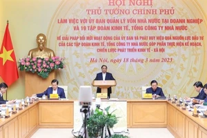 Thủ tướng chủ trì hội nghị với Ủy ban Quản lý vốn nhà nước tại doanh nghiệp và 19 tập đoàn, tổng công ty. Ảnh: VIẾT CHUNG