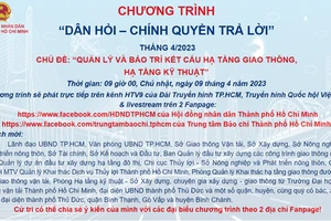 Chương trình “Dân hỏi - Chính quyền trả lời” tháng 4-2023: Quản lý và bảo trì kết cấu hạ tầng giao thông, hạ tầng kỹ thuật