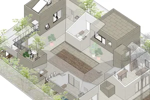 Phối cảnh thiết kế công trình Nhà Hóc Môn. Ảnh: TAA Design