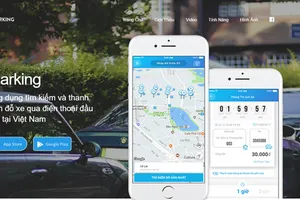 Giao diện ứng dụng tìm kiếm và thanh toán giữ xe qua điện thoại di động
