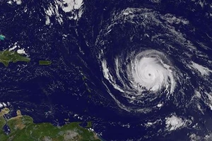  Hình ảnh bão Irma được chụp từ vệ tinh GOES của NASA. Nguồn: NASA