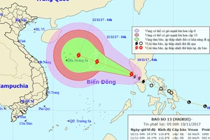 Bão số 13 tăng tốc vùn vụt, có thể đi vào Bắc bộ