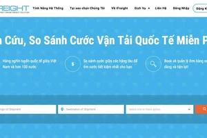 Giao diện một phần trang web của iFreight 