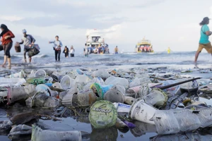 Rác thải nhựa tràn ngập bãi biển Sanur ở Bali, Indonesia. Ảnh: REUTERS