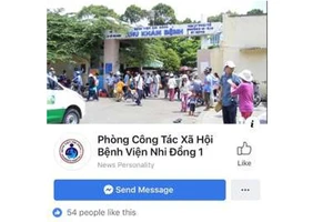 Cảnh giác fanpage giả mạo Phòng CTXH của BV Nhi đồng 1