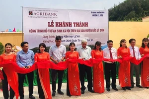 Khánh thành trường mầm non Lý Sơn (huyện đảo Lý Sơn, tỉnh Quảng Ngãi) do Agribank tài trợ kinh phí