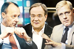 Các ông: Friedrich Merz, Armin Laschet, Norbert Röttgen (từ trái sang)