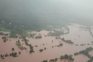 Quang cảnh ngập lụt tại Ratnagiri, bang Maharashtra, Ấn Độ ngày 23-7-2021