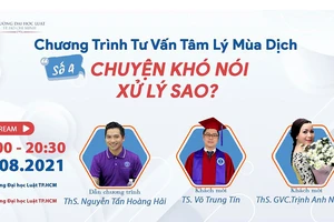 Poster chương trình tư vấn tâm lý mùa dịch số 4 của Trường Đại học Luật TPHCM