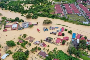 Mưa lớn liên tục ở Malaysia đã gây ra lũ lụt ở một số bang. Ảnh: Bernama