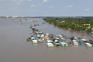 Mực nước sông Mê Công đang cao hơn cùng kỳ khoảng 1,7-2,93m