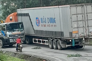 Những thùng chứa “giả container” khi xếp lên xe đều vượt ra khỏi sàn xe