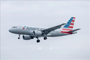 Máy bay của hãng hàng không American Airlines hạ cánh xuống sân bay Ronald Reagan Washington, Mỹ ngày 24-12-2024. Ảnh: THX/TTXVN