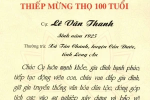 Cụ ông ở Long An được Chủ tịch nước chúc thọ 100 tuổi