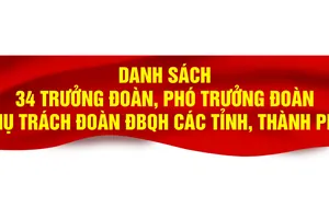 Danh sách trưởng đoàn, phó trưởng đoàn phụ trách 34 đoàn đại biểu Quốc hội